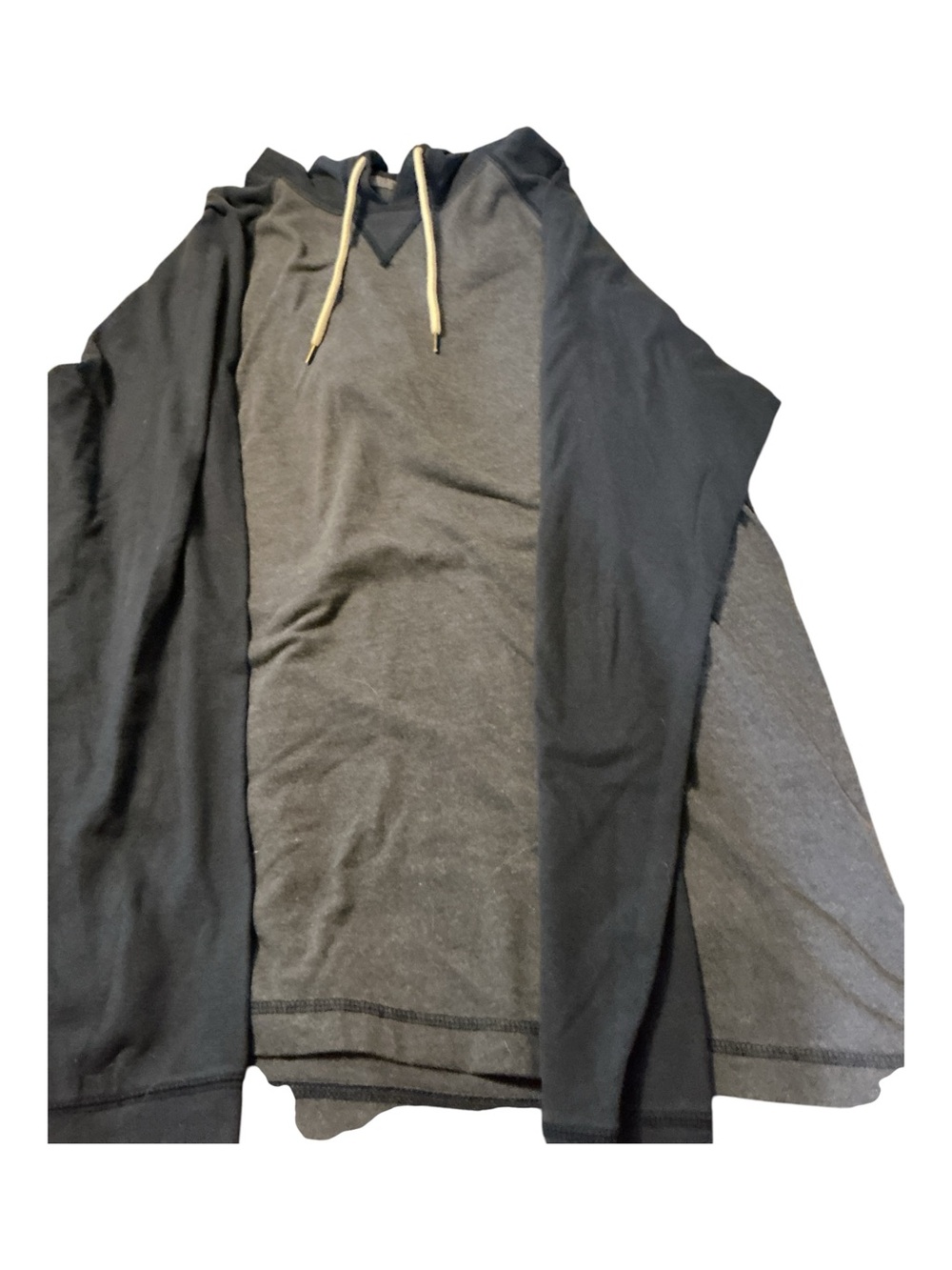 Levi's Men's Two-Tone Black and Charcoal Hooded Pullover